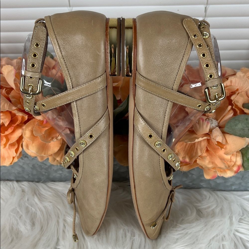 Anthropologie Pilcro Strappy Studded Ballet Flats Size 41 - Picture 7 of 10